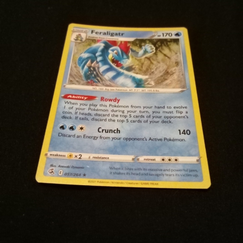 Pokemon Feraligatr 057/264 Fusion Strike Rare Reverse Holo